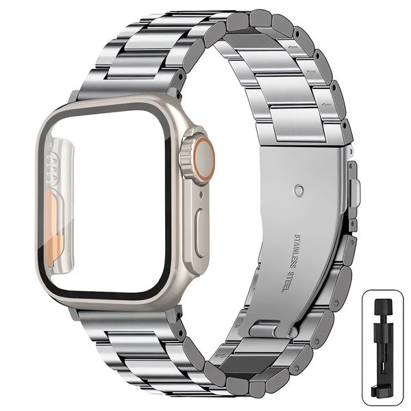 Stainless Steel Strap & FREE Case for Apple Watch Band