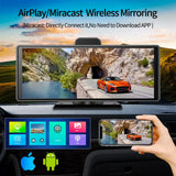 10" Portable Head Unit + Dash Cam + FREE Reverse Camera, GPS Navigation & 64GB TF Card